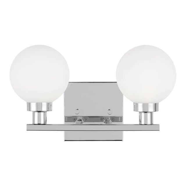 Sean Lavin By Visual Comfort Studio Clybourn 2-Light Bath Vanity Sconce in Chrome For Sale