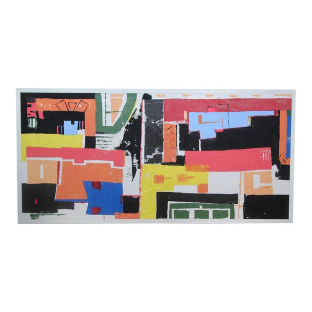 Monumental 8ft Modern Abstract Acrylic Painting on Canvas For Sale