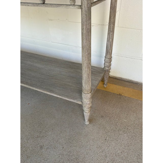 Wood Jonathan Charles Transitional Gray Oak Morris Console Table For Sale - Image 7 of 9