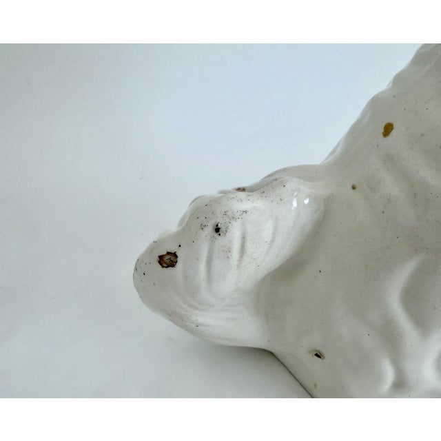 Antique 19th C White Staffordshire Spaniel Mantel Dogs - A Pair For Sale - Image 11 of 18