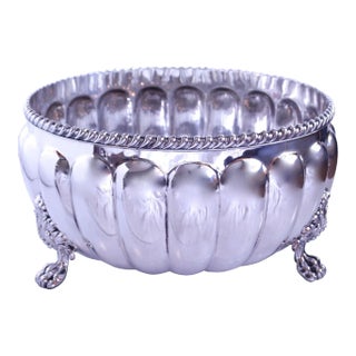Large Old Sheffield Silver on Copper Footed Bowl or Champagne/Wine Cooler For Sale