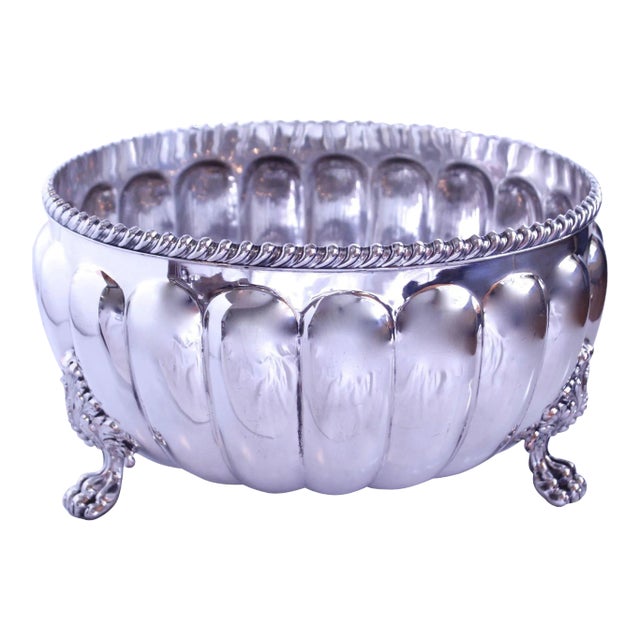 Large Old Sheffield Silver on Copper Footed Bowl or Champagne/Wine Cooler For Sale