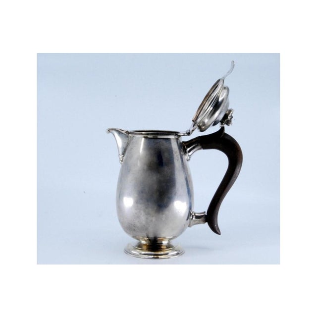 Metal Plain Silver Coffee Pot with Chestnut Wood Handle For Sale - Image 7 of 11