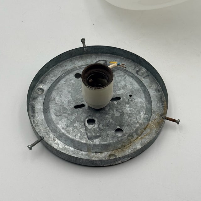 Large Italian Opaline Glass Flush Mount, 1970s For Sale - Image 12 of 14
