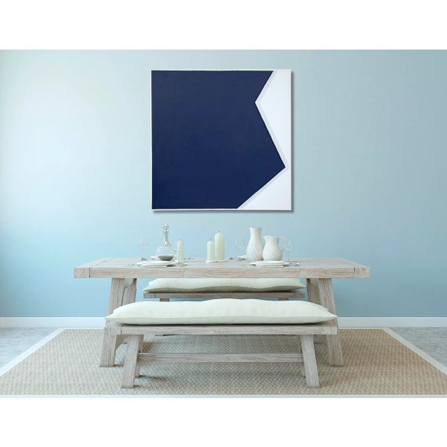 Acrylic, graphite and thread on canvas Edition: Unique, Unframed. The threaded lines suggest a physical barrier that...