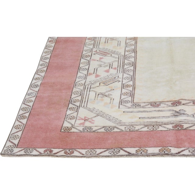 1970s 1960s Vintage Turkish Anatolian and Knotted Rug With Organic Wool and Soft Texture,5'X7'7" For Sale - Image 5 of 6