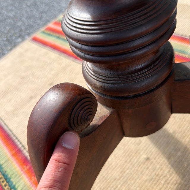Antique Mahogany Tilt Top Candlestand, Pennsylvania, Circa 1820s–1840s For Sale - Image 6 of 12