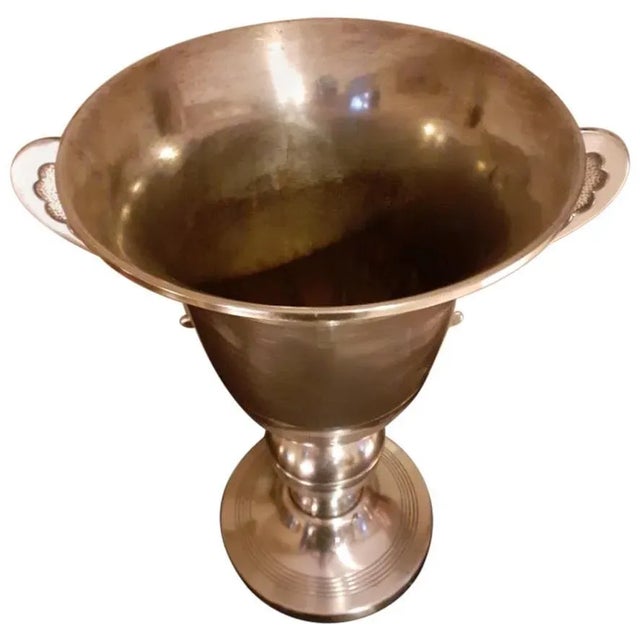 Metal French Art Deco Champagne Bucket in Silver Metal, 1930s For Sale - Image 7 of 7