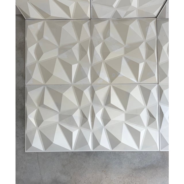 White Sculptural Geometric 3d Wall Art Panels, Set of 12 For Sale - Image 8 of 18
