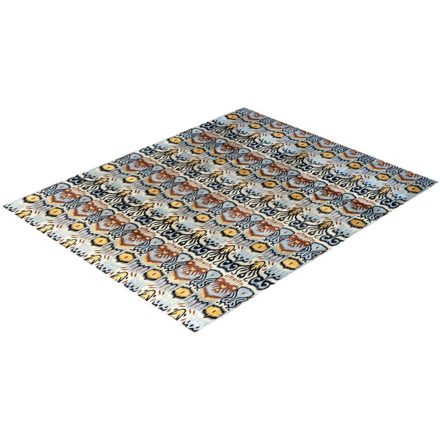 Beige Ikat, One-of-a-Kind Hand-Knotted Area Rug - Beige, 8' 2" x 10' 1" For Sale - Image 8 of 8