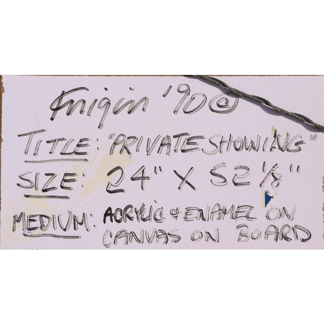 Pop Art Private Showing, Michael Knigin Acrylic and Enamel on Canvas on Board For Sale - Image 3 of 6