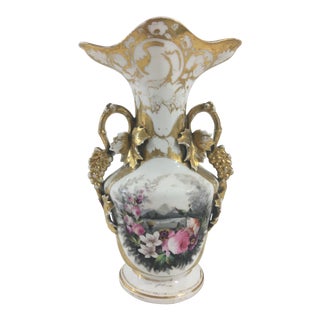 Old Paris Painted and Gilded Vase For Sale