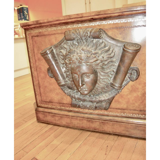 Metal Mid-Century Modern Maitland Smith Leather Wrapped Center Table For Sale - Image 7 of 7