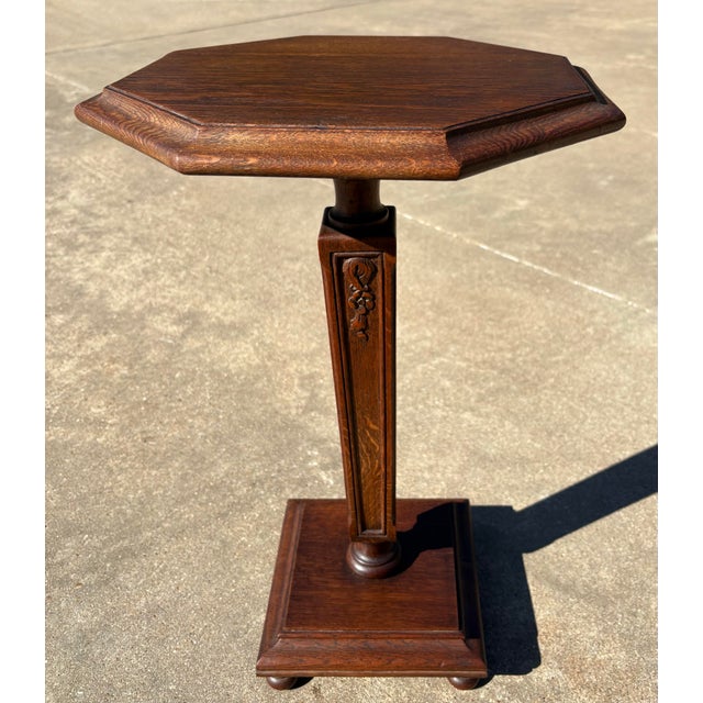 Vintage Octagonal Fern Stand With Carved Leg For Sale - Image 4 of 8