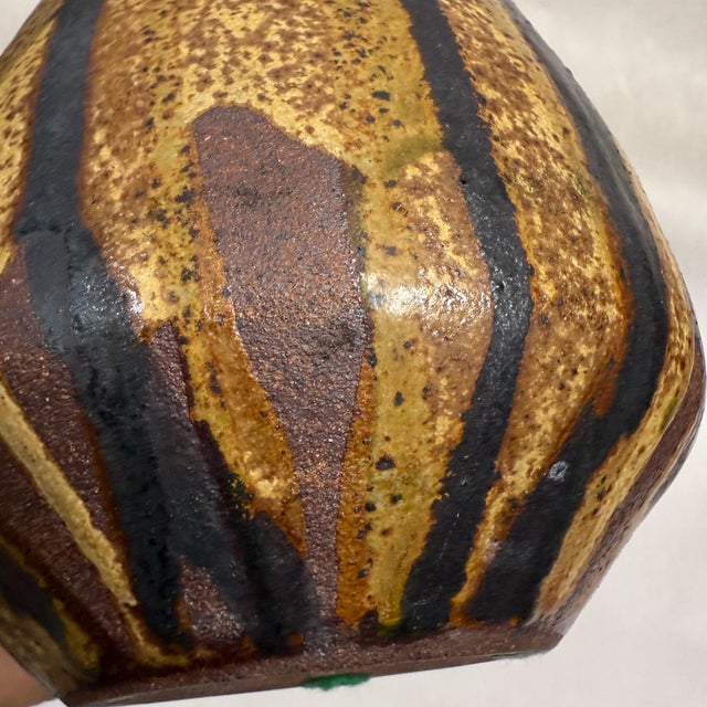 Brown Mid-Century Modern Sculptural Pottery Vase Earth Tones For Sale - Image 8 of 8