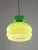 Mid-Century Italian Green Brass and Glass Pendant Lamp For Sale - Image 4 of 11