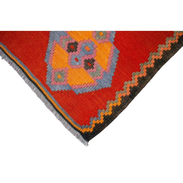 1980s Vintage Handmade Rug Turkish Kilim Area Rug - 6′8″ X 12′4″ For Sale - Image 11 of 12