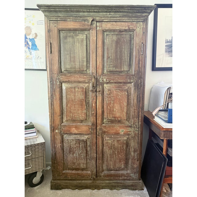 Late 20th Century Indian Green Cabinet For Sale - Image 5 of 5