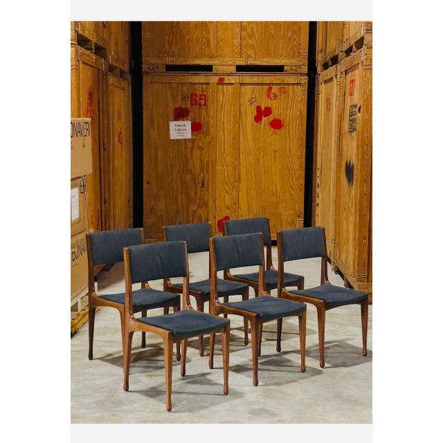 Mid-Century Modern Set of 6 Chairs Attributed to Carlo De Carli for Cassina, Walnut For Sale - Image 3 of 12