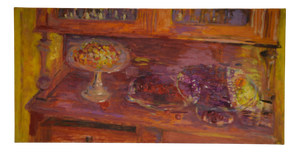 Jean-Claude Thuillier, Post-Impressionist Still Life of Cherries in the Cupboard, 2001, Oil on Canvas