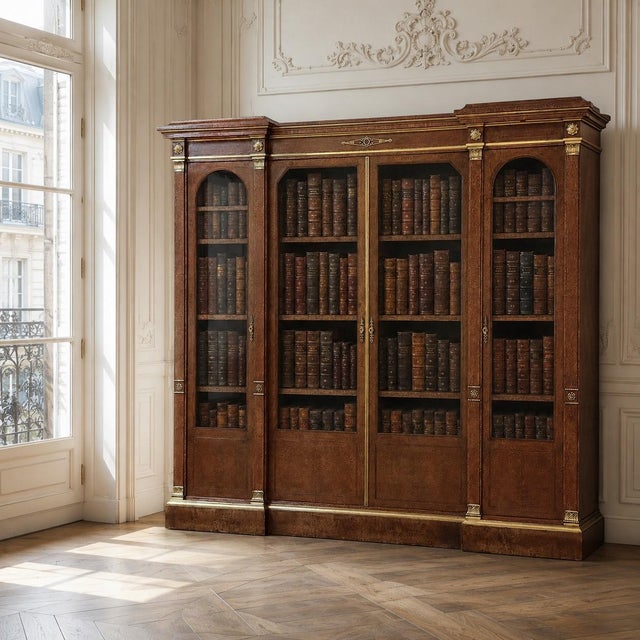 Created in Paris by the distinguished Maison Lalande, this exceptional late 19th century bookcase reflects the refined...
