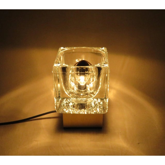 Small Vintage Gold-Colored Anodized Aluminum and Glass Table Lamps from Peill & Putzler, Set of 2 For Sale - Image 10 of 18