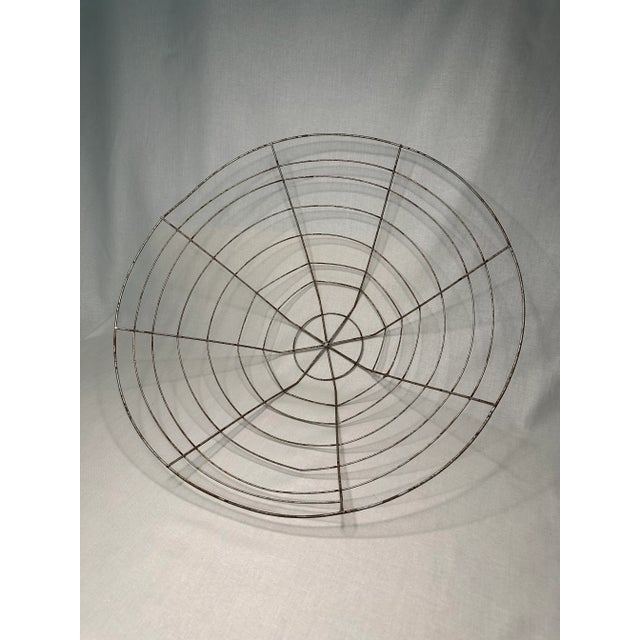 French Country Round Conical Metal Basket For Sale - Image 9 of 12
