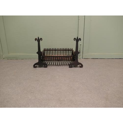 Large 19th Century Andirons with Grate These Are Heavy Hand Forged Iron Andiron, 1900 For Sale - Image 3 of 7