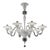 Glass Venetian Murano Glass Chandelier in Transparent and White Tones with Silver Leaf by Simoeng for Simoeng For Sale - Image 7 of 7