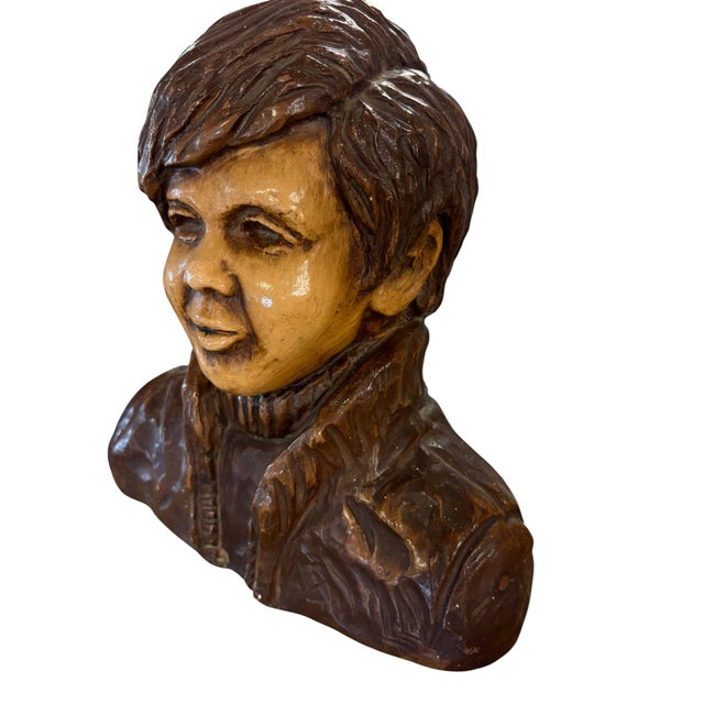 Figurative 1971 Vintage Glazed Art Bust Sculpture Attributed to Robert Cole For Sale - Image 3 of 8