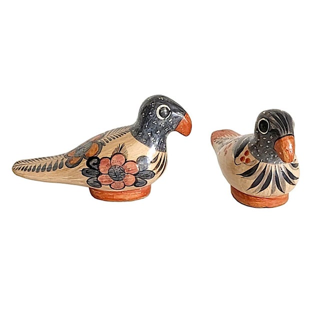 1960s 1960s Tonalá Mexico Ceramic Bird Figurines, a Pair For Sale - Image 5 of 11
