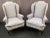Sky Blue 1980s Pair of Hickory Wing Back Chairs in Pastel Check Weave Fabric For Sale - Image 8 of 10