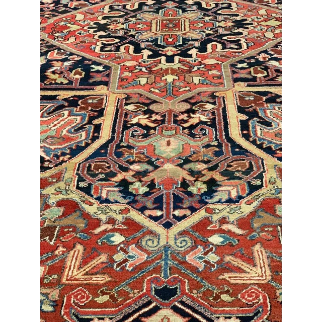 1920s 1920s Fine Hand Knotted Persian Antique Serapi For Sale - Image 5 of 12