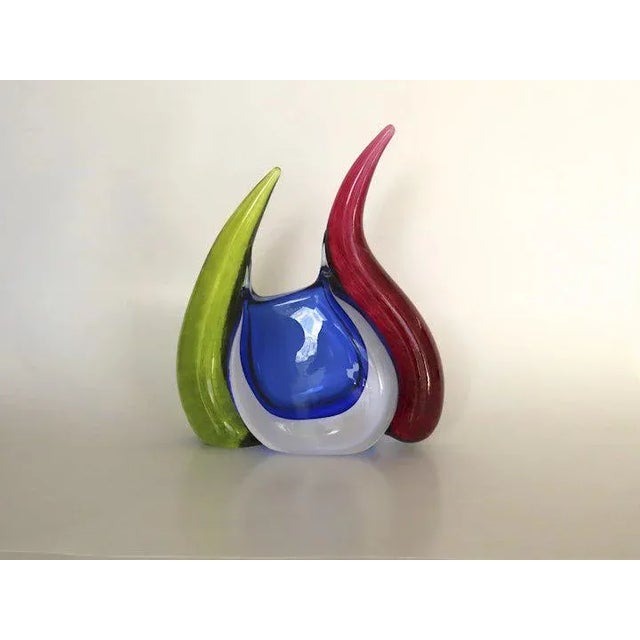 Late 20th Century Hand Blown Murano Style Art Glass Vase by, Young & Constantin For Sale - Image 5 of 13