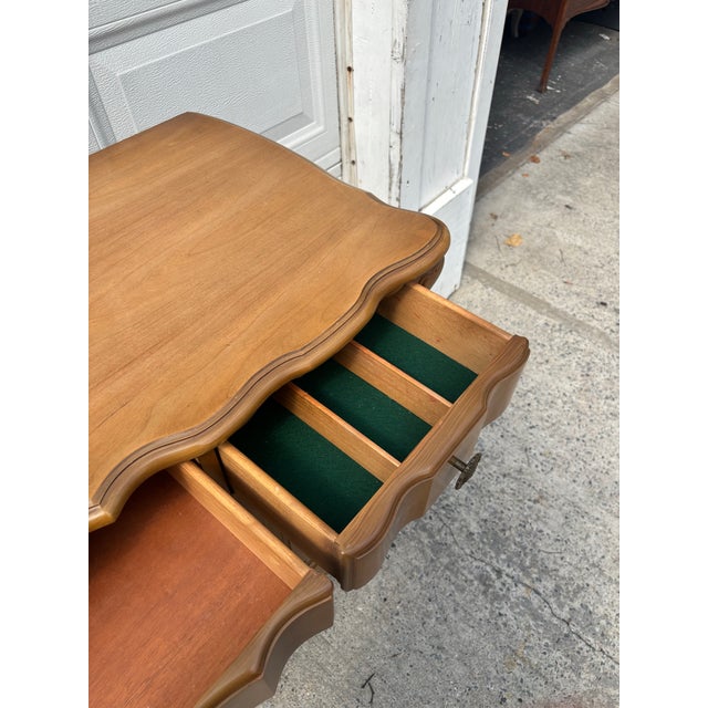 Brown Vintage French Provincial Sideboard Buffet Credenza Server With Serpentine Front For Sale - Image 8 of 12
