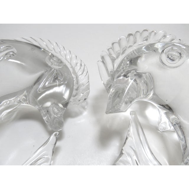 Transparent 1960s Licio Zanetti Murano Clear Glass Fish Sculptures - A Pair For Sale - Image 8 of 10