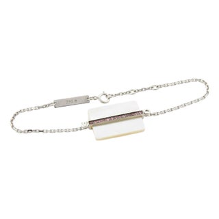Mid 20th Century Victoria Casal Pink Sapphire & Pink Mother of Pearl 18k White Gold Bracelet For Sale