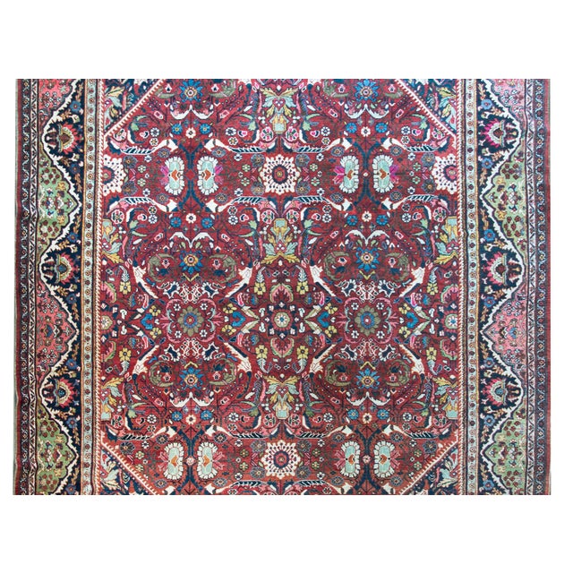 Textile Early 20th Century Persian Mahal Rug For Sale - Image 7 of 16