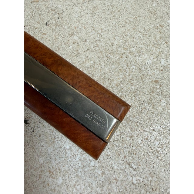 Modern Vintage Trussardi Wood & Metal Desk Accessories Set For Sale - Image 3 of 13