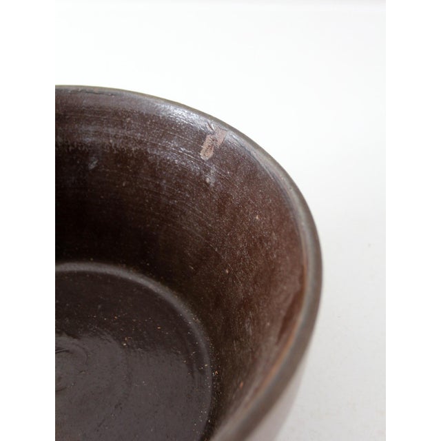 Antique American Stoneware Mixing Bowl With Brown Glaze For Sale - Image 13 of 14