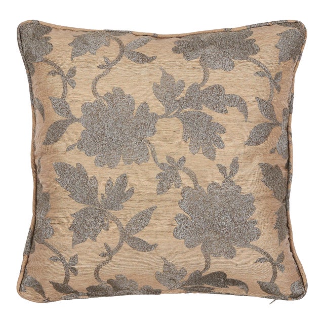 Schumacher Moon Garden Pewter Pillow For Sale