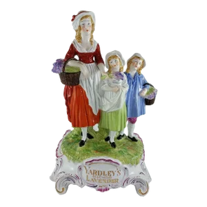 Antique Yardley's Old English Lavender Dresden China Porcelain Advertising Figurine