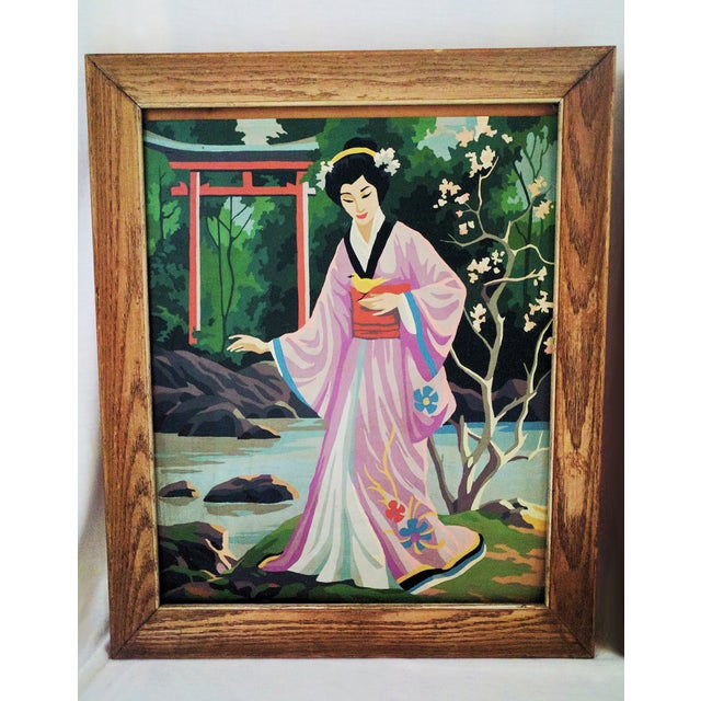 Vintage Japanese Geisha Paintings Pair Chairish