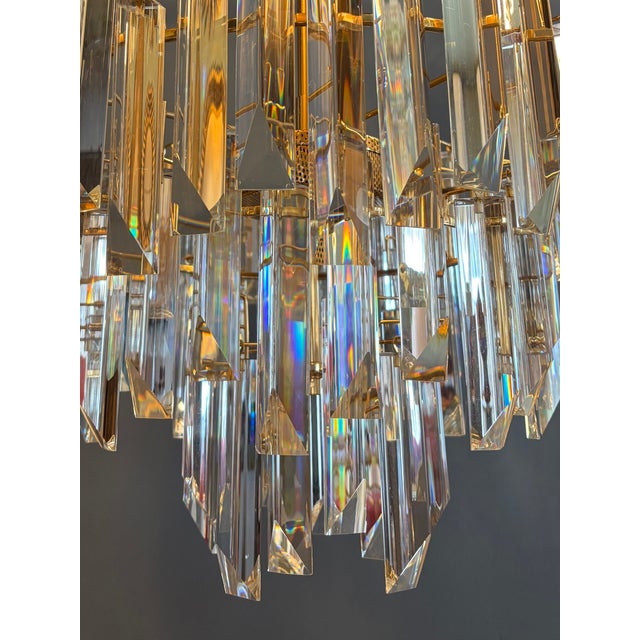 Cristal Triedri Murano Glass Chandelier by Venini For Sale - Image 18 of 18