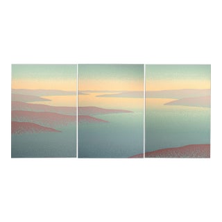 Scott Nellis "Teal Basin I, Ii, Iii" Triptych of 3 Signed & #Ed Art Serigraphs For Sale