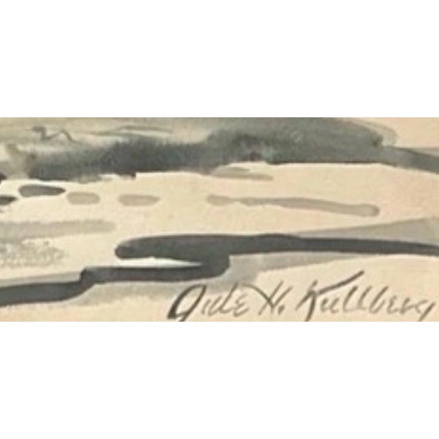 Traditional Stunning Large Watercolor by Jule Kullberg, Framed For Sale - Image 3 of 4