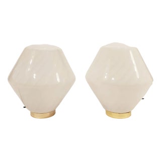 Italian Murano Glass Lamps in the style of F. Fabbian, 1970s, Set of 2 For Sale