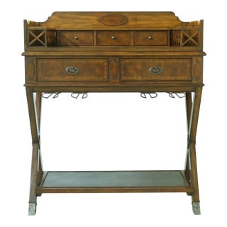 Maitland Smith Mahogany Copper Top 5 Drawer Bar Server For Sale