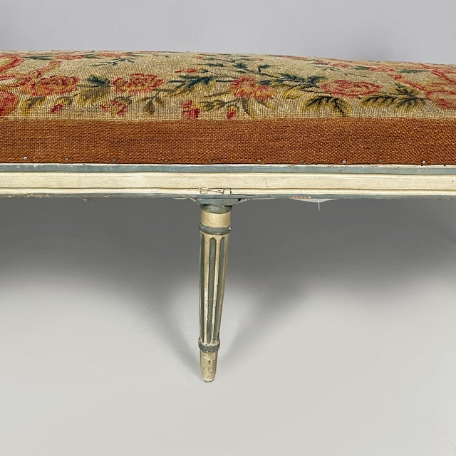 Italian Bench in Wood and Fabric, 1800s For Sale - Image 18 of 18