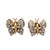 Whimsical 18K Two-Tone Gold Butterfly Earrings with 1.2 Carats of Diamonds For Sale - Image 4 of 4